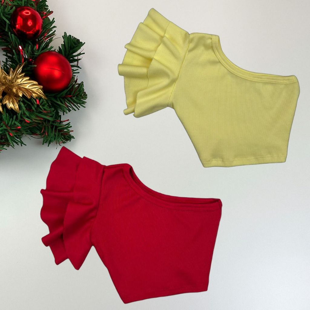 Kit Cropped Infantil Blusinha Feminina Modinha Festas Natal Verão Lançamento