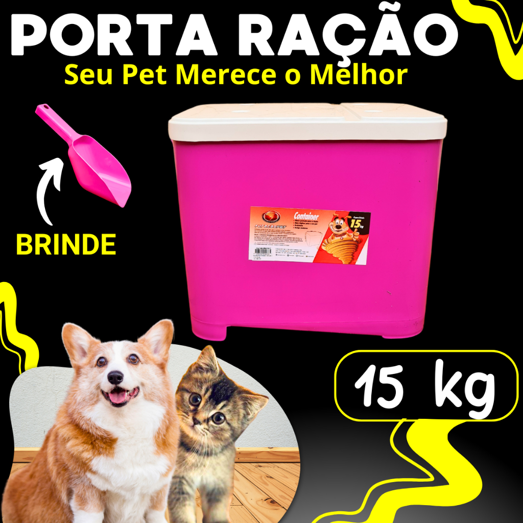 Container Porta Ração de 15 Kg Para Cachorros e Gatos com  ULTRA VEDAÇÃO em Oferta na Shopee