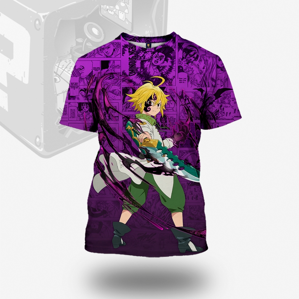 Camisa Camiseta Anime Nanatsu No Taizai Meliodas Escanor Estampada Unisex Adulto Infantil em Oferta na Shopee