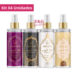 Kit 04 Body Splash Árabe Feminino SOUL 200ml - Desodorante Perfume Corporal Alta Fixação
