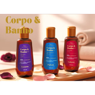 3 Frascos Oleos Deo Corporal Corpo & Banho Ameixa Negra, Pimenta Rosa e Amendoas Doces 36 hs de Hidratacao Halley 100ml em Oferta na Shopee