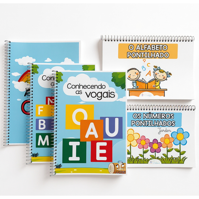 Kit 05 livros de atividades mais vendidos - Vogal, Consoante, Alfabeto, Número e Cor - Educativo em Oferta na Shopee