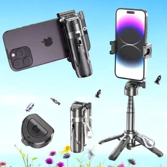 Bastão de Selfie com Tripé Bluetooth  Retrátil 360° Controle Remoto Portátil Universal para Celular