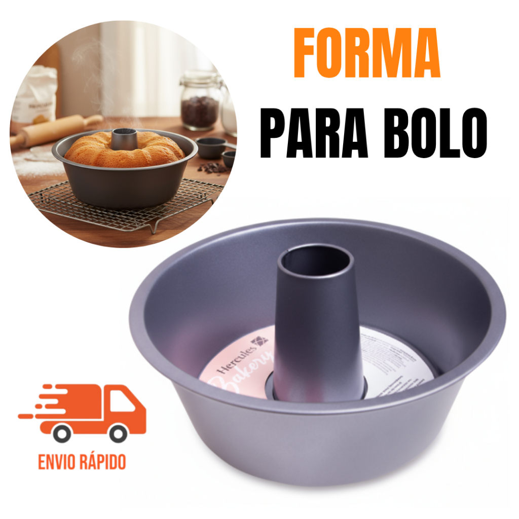 Forma de Bolo Redonda Aço Carbono Antiaderente 3,8L Ideal para Forno, Confeitaria e Sobremesas em Oferta na Shopee