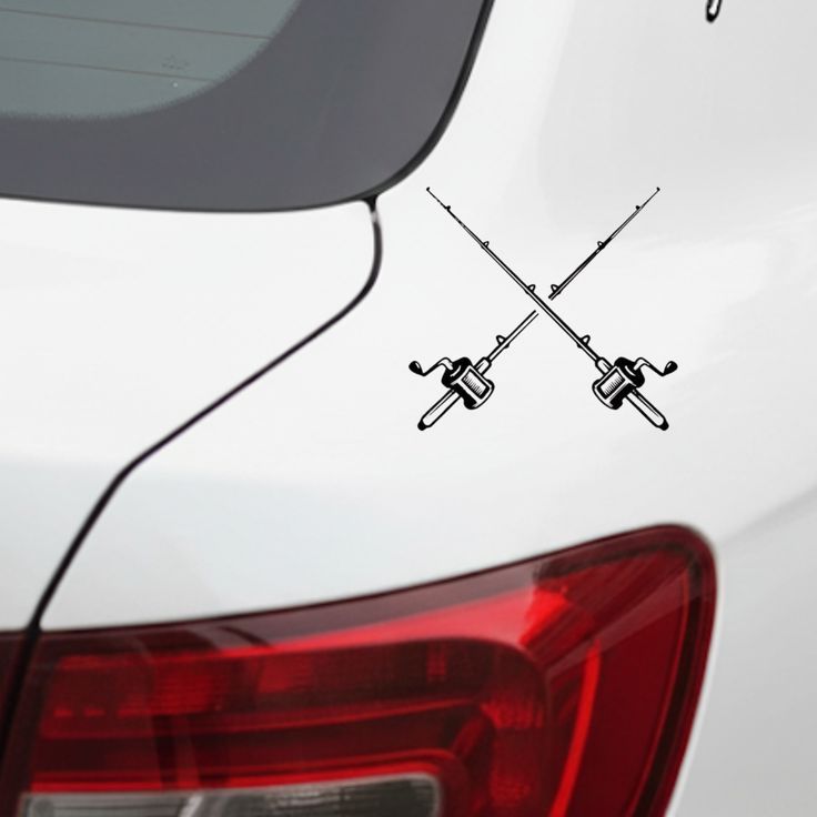 Adesivo Pesca Varas Cruzadas Automotivo Carro Moto Caminhonete
