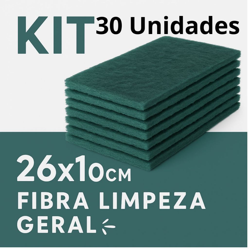 Kit Fibra Limpeza Geral Verde 26cm×10cm – Multiuso para Piso, Parede, Bancada em Oferta na Shopee