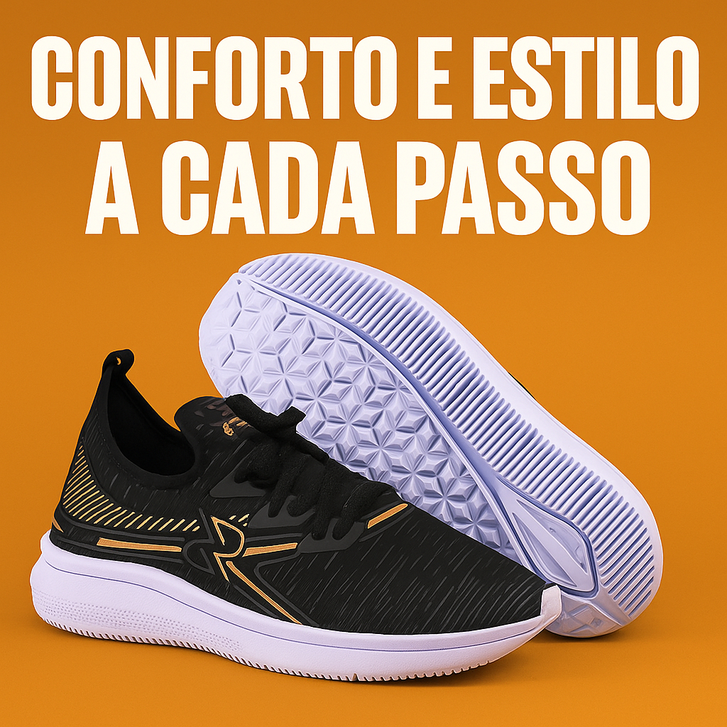 Tênis Esportivo Adulto Leve e Confortável com Cabedal Respirável e Calce Fácil