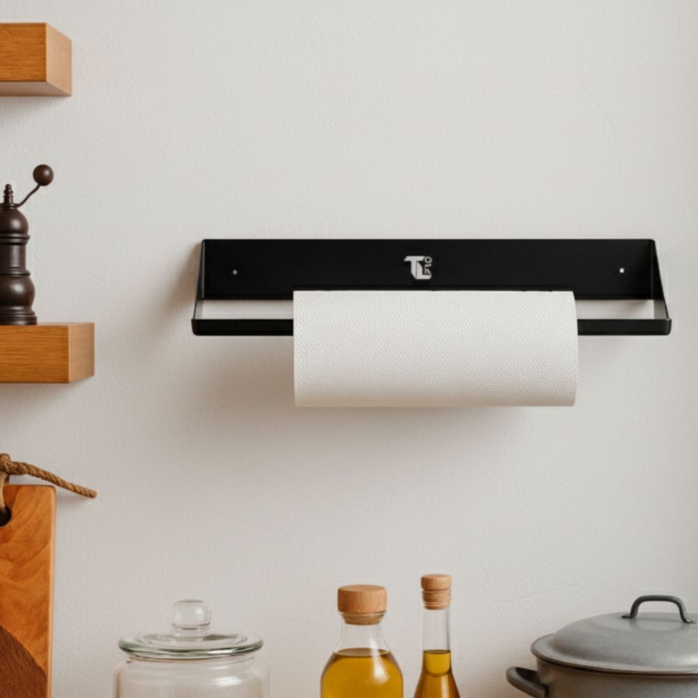 Porta Papel Toalha Cozinha Suporte Papel Toalha Parede Porta Papel Alumínio Porta Papel Filme Preto