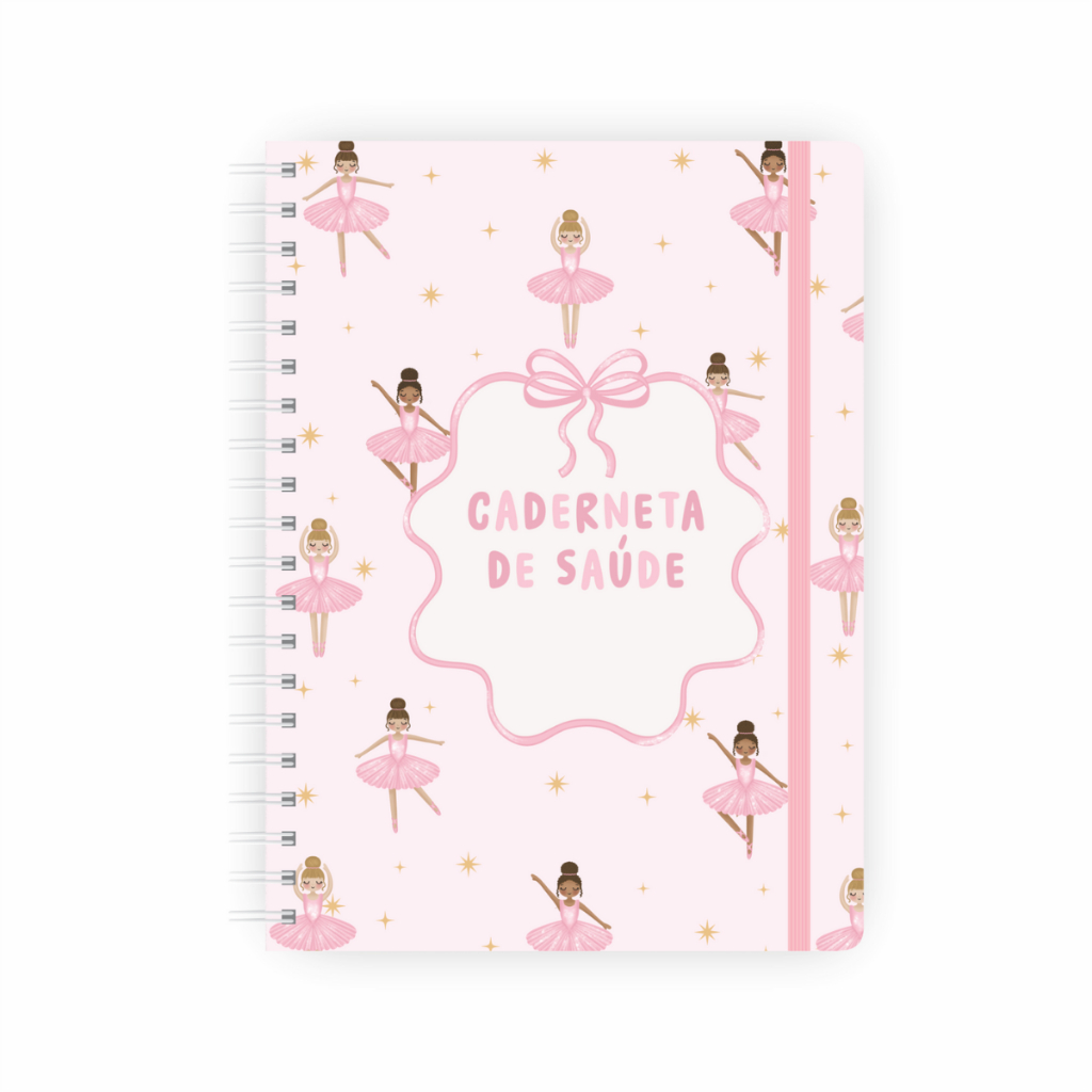 Caderneta de Vacinação Menina/Saúde  Borboleta Bailarina Ursinhas Carneirinho Capa dura Não Personalizada