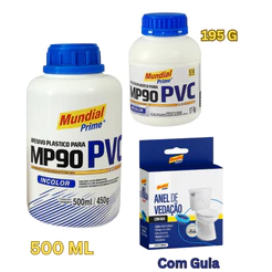 Cola Cano PVC Mudial Prime - /450G/165g - Tigre-Adesivo Plástico-Anel de Vedação-Para Vaso Saitarios
