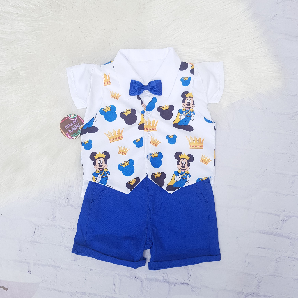 Conjunto Colete Mickey Realeza Menino Social Luxo Festa Mickey Baby Real Infantil