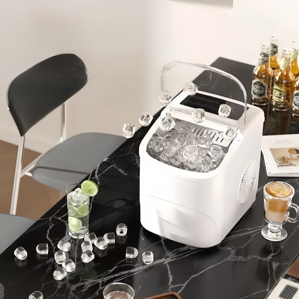 Máquina Fabricadora De Gelo 12kg Maior Qualidade Elétrica Eficiente Rápida 2 Tipos Cubo Ice Portátil