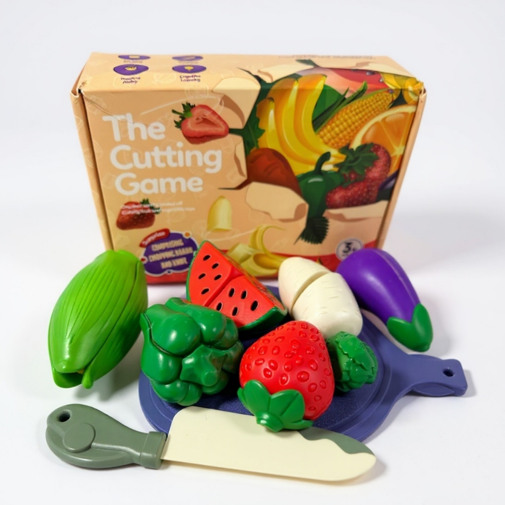 Brinquedo Montessori Frutas E Legumes De Cortar Ensina Comer Com Velcro em Oferta na Shopee