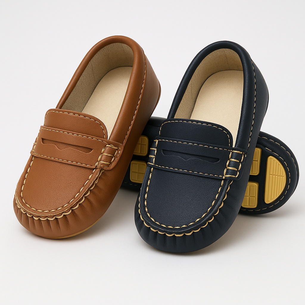 Kit 2 Pares de Mocassim Gravata Sapato Infantil Masculino Confortável Promoção Menino Criança