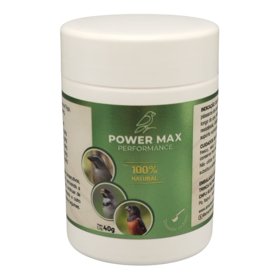 Power Max Performance 40gr  ( Contribui para energia e vigor do seu pássaro ) em Oferta na Shopee