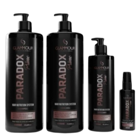 Kit Paradox Prime Glammour 4 Produtos – Shampoo Máscara Hidratação Brilho Nutrição Capilar