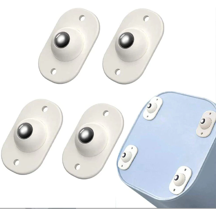 KIT 8 Rodinhas Adesiva Inox Esfera Móveis 360 Giratória Prática — imagem 2 de 2