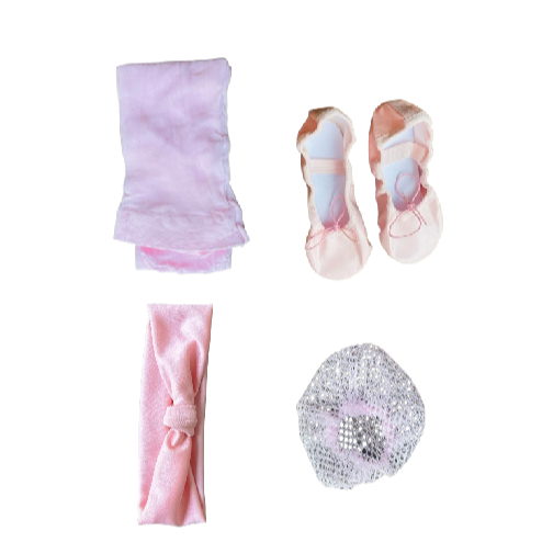 kit Ballet 4 itens - Sapatilha + Meia + Meia fio 40 + Redinha de coque