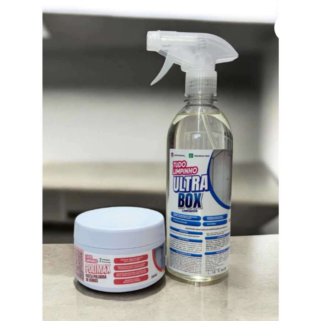 LIMPA BOX SPRAY ULTRA BOX 500ML e PASTA POLIMAX TUDO LIMPINHO 250G em Oferta na Shopee