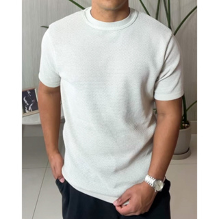 Camiseta Masculina Estilo Oversized Manga Curta  Trabalhada Social Malha T Shirt Elegante em Oferta na Shopee