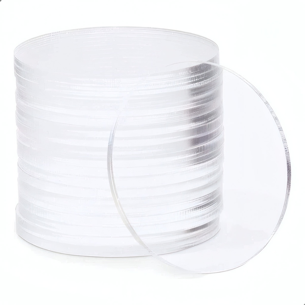 Kit 15 Bases Redondas Acrílico Transparente e Fumê 3 a 12cm para Biscuit Artesanato DIY Lembrancinha Topo Decoração