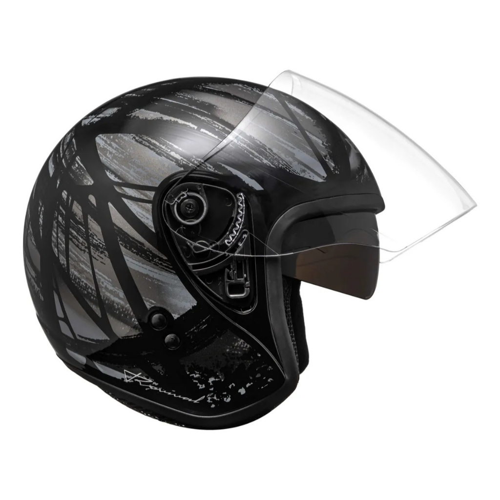 Capacete Aberto Bieffe Allegro Revival Preto Moto Oculos Sol