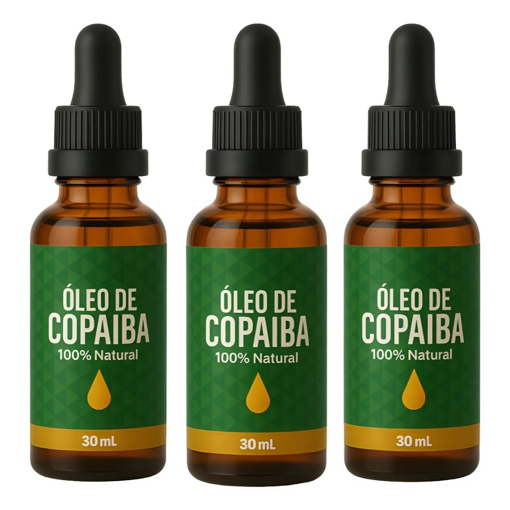 Oleo De Copaíba Kit Três Frascos 100% Puro Imunidade - Copaiba