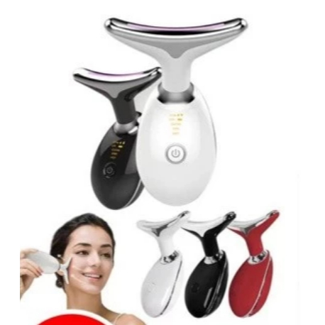 Portátil Beleza Pele Firmeza Pescoço Led Vibração Fóton Levanta A Anti-Rugas Remover Massageador LM