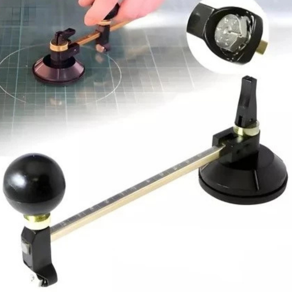 Compasso Cortador De Vidro Circular Rodondo Até 120cm  Profissional ferramenta qualidade 6 LÂMINAS