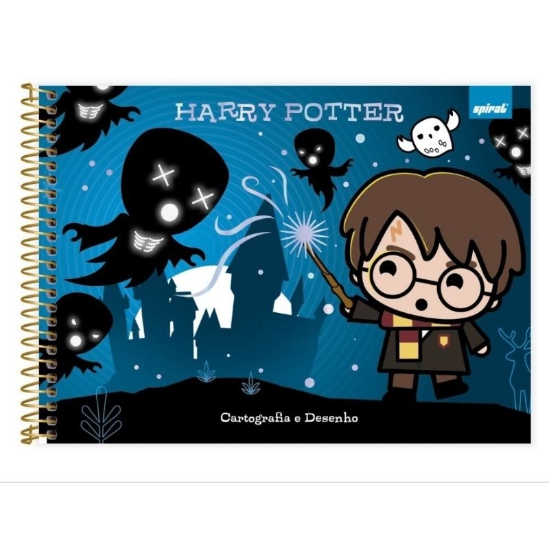 Caderno de cartografia e desenho, Capa dura, 48 folhas, Harry Potter Charms,Spiral Hpc - PT 1 UN