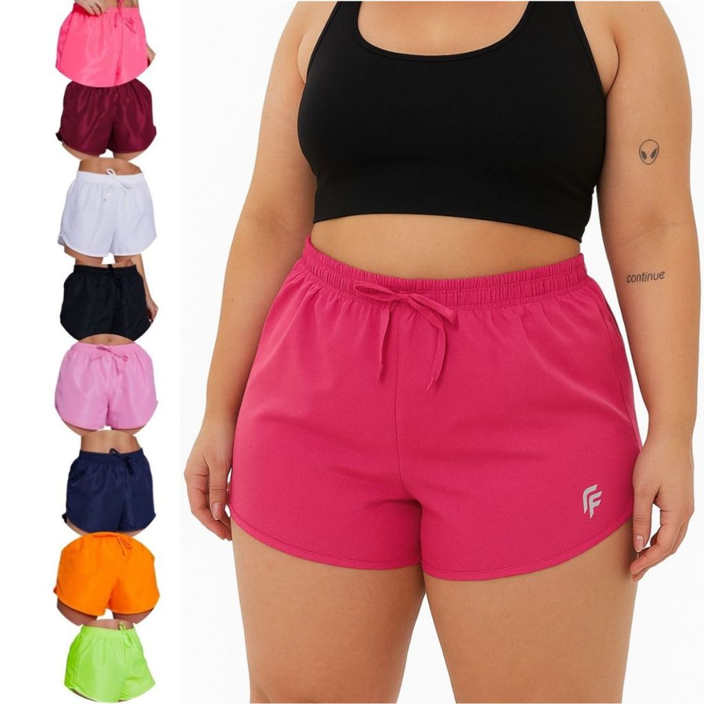 Shorts Tactel Plus Size Feminino Praia Piscina em Oferta na Shopee