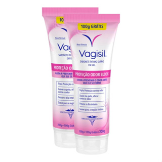 KIT C/2 SABONETE ÍNTIMO EM GEL PROTEÇÃO ODOR BLOCK VAGISIL - 300G em Oferta na Shopee
