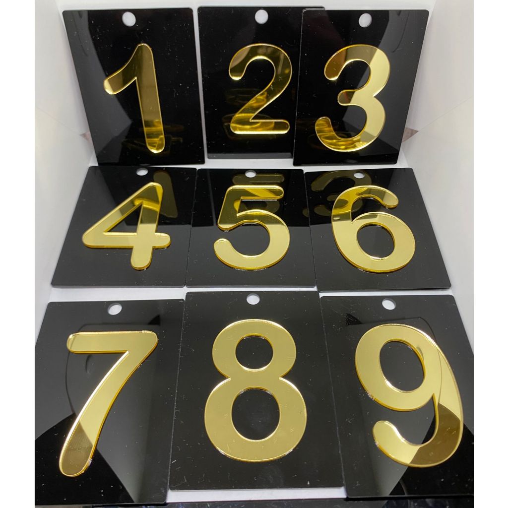 Ficha de Provadores Numeradas Acrílica Espelhado/Placas Numeradas Provador 1 ao 9