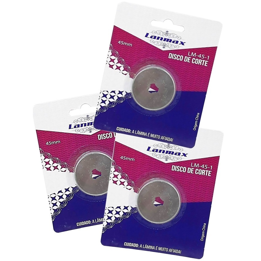 Kit 3 Lâminas Disco Refil para Cortador Circular de 45mm em Oferta na Shopee