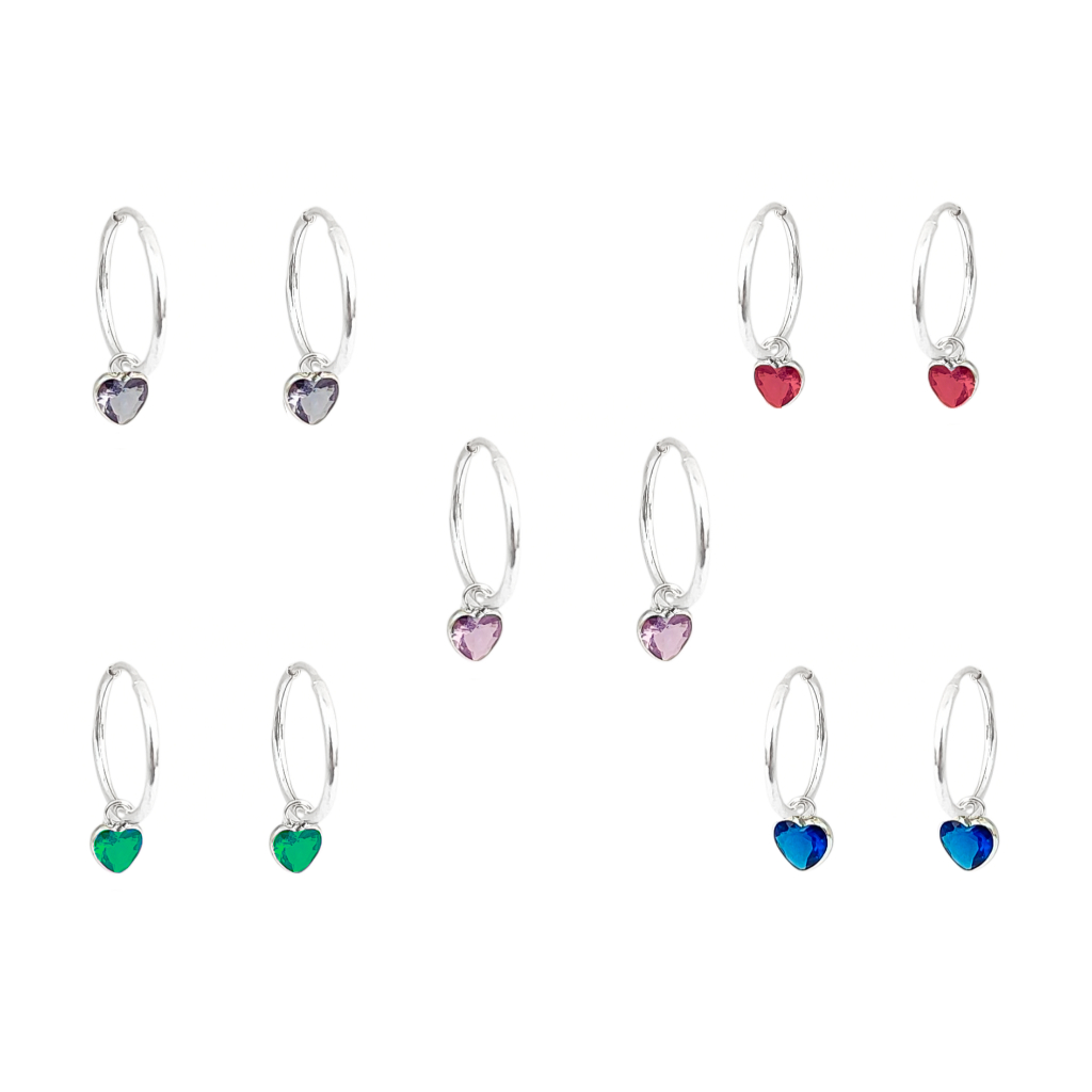 Brinco Argola Prata 925 Ponto de Luz Coração 6mm em Oferta na Shopee