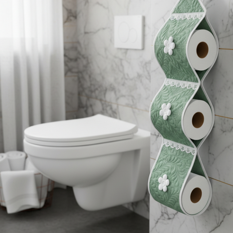 Kit 2 Porta Papel Higiênico Matelado Suporte Para 3 Rolos Decorativo