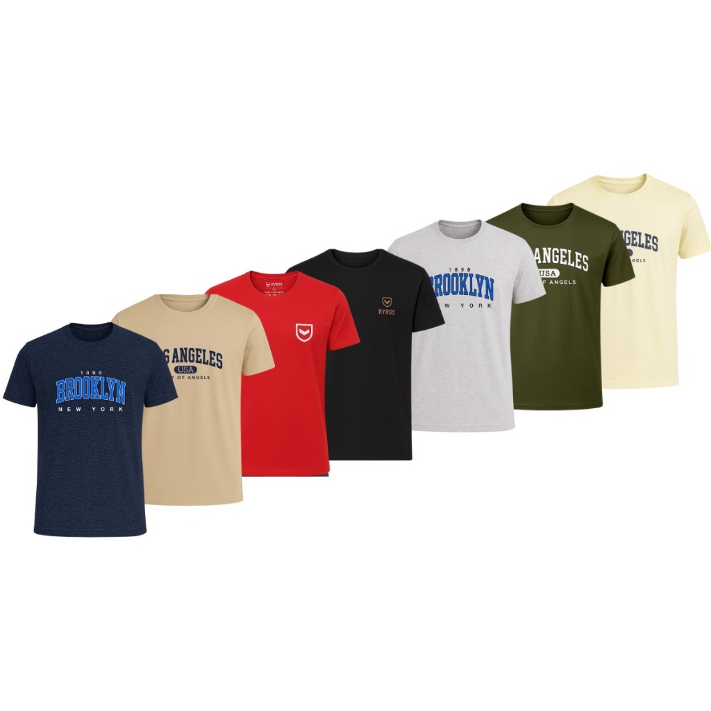 Kit 7 Camisetas Masculinas Malha Penteada Premium Algodão Básica Confortável