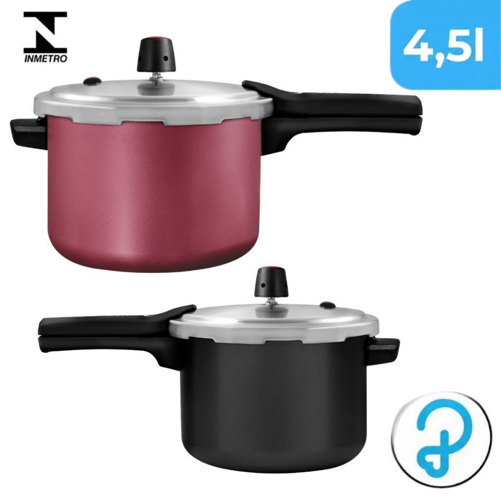 Panela de Pressão 4,5L Panelux Magnific Aluminio Fechamento Externo Antiaderente (Selo “A” INMETRO)
