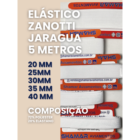 Elástico para Roupa Chato de Embutir Zanotti – Elástico de Costura para Cintura - 5 metros em Oferta na Shopee