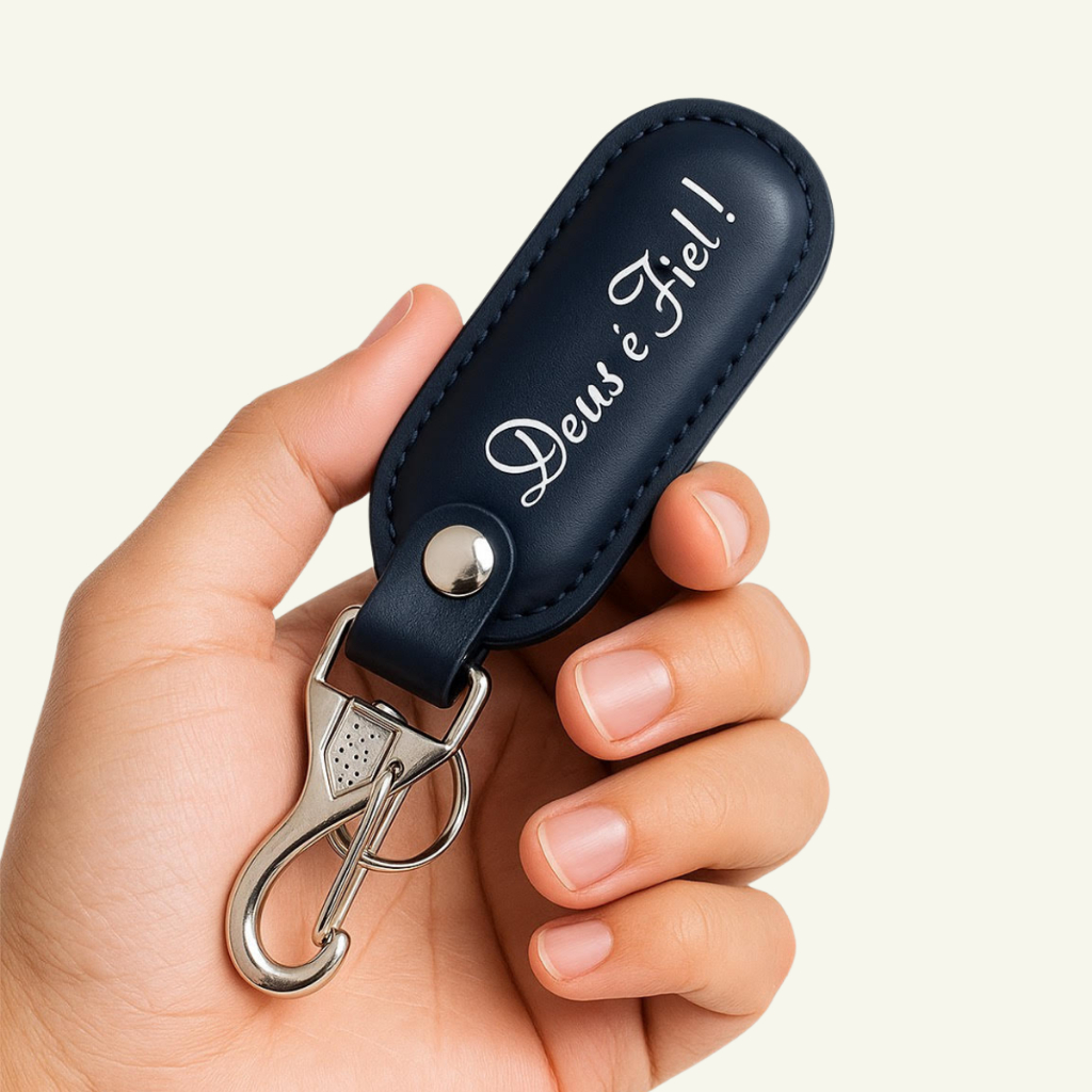 Chaveiro de Couro Deus é Fiel Luxo Presente Criativo Religioso Com Mosquetão de Metal em Oferta na Shopee