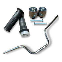 Kit Guidão Titan Cargo Manopla Com Roldana Peso Pesinho Pcx 150 Cromado