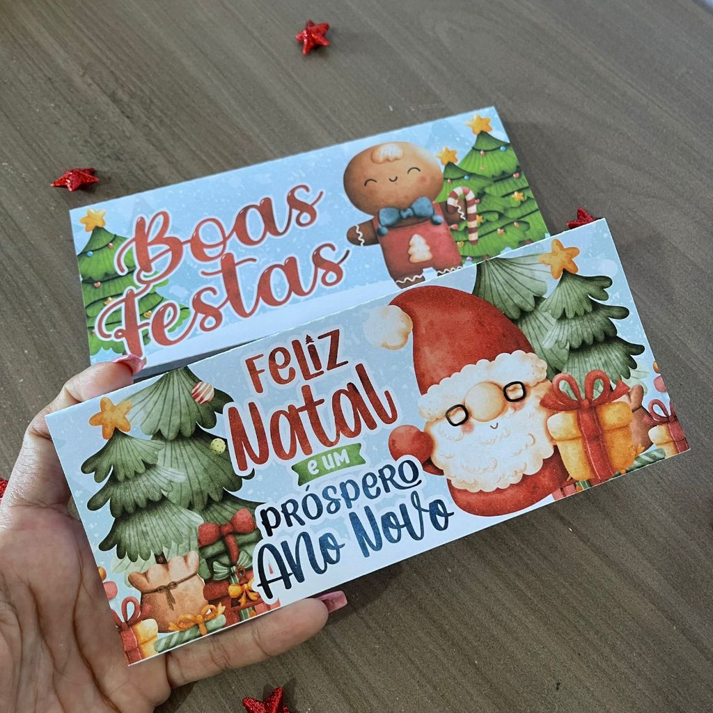 Kit de Capas para barra de chocolate Natal/Kitkat de Natal/ Caixa barra de chocolate de Natal