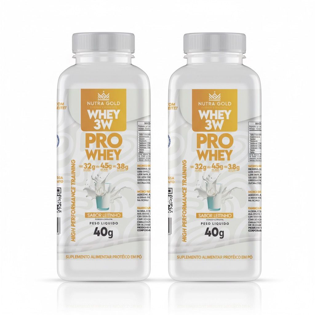 Whey Protein 3w Nutra Gold 32g Proteina - Sabor Leitinho - 40g