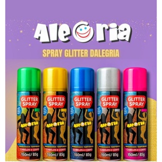Spray de Glitter Cabelo e Corpo Alegria 150ml Maquiagem Temporária em Oferta na Shopee