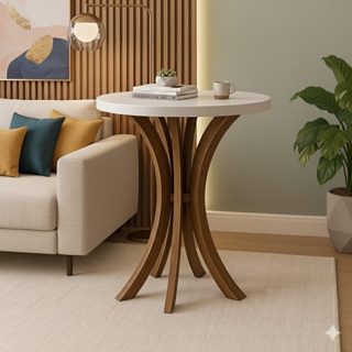 Mesa de Canto calice Sala Sofá e Quarto 60cm altura 50cm Diâmetro Cor Branco em Oferta na Shopee