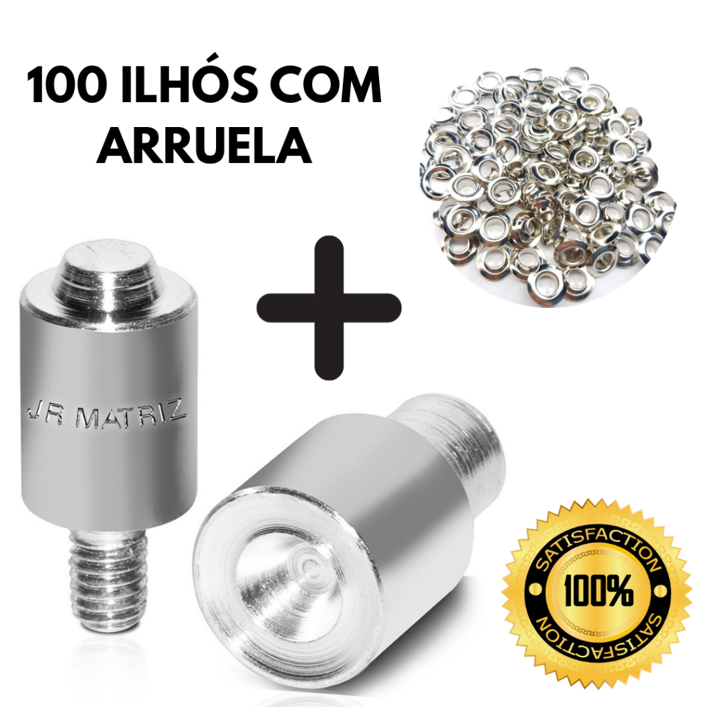 Kit Matriz + 100 Ilhós Niquelado com Arruela 54/51/50/45/0