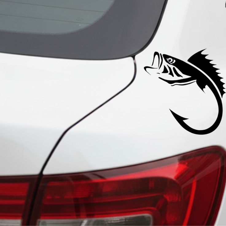 Adesivo Automotivo Peixe com Anzol Pesca Carro Moto Caminhonete