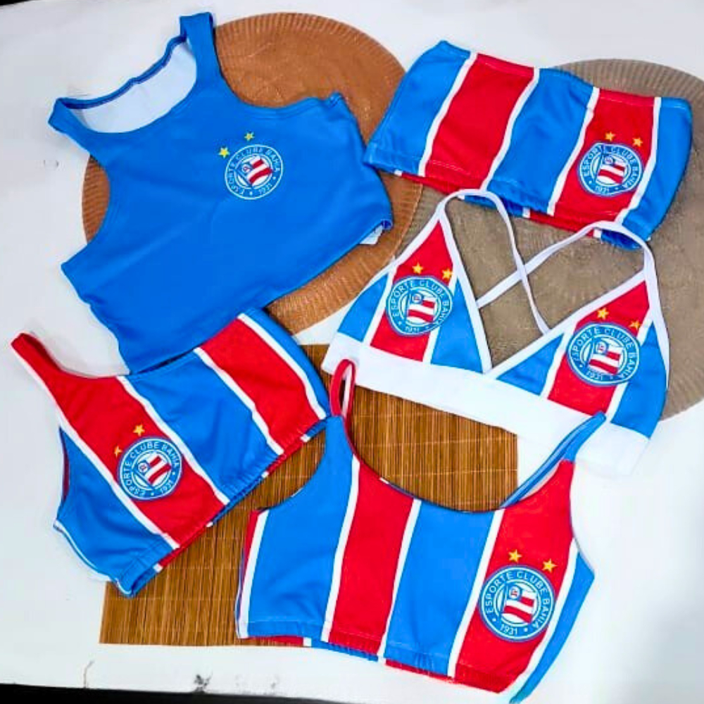 Top Tricolor Bahiano Feminino Alcinha Fitness