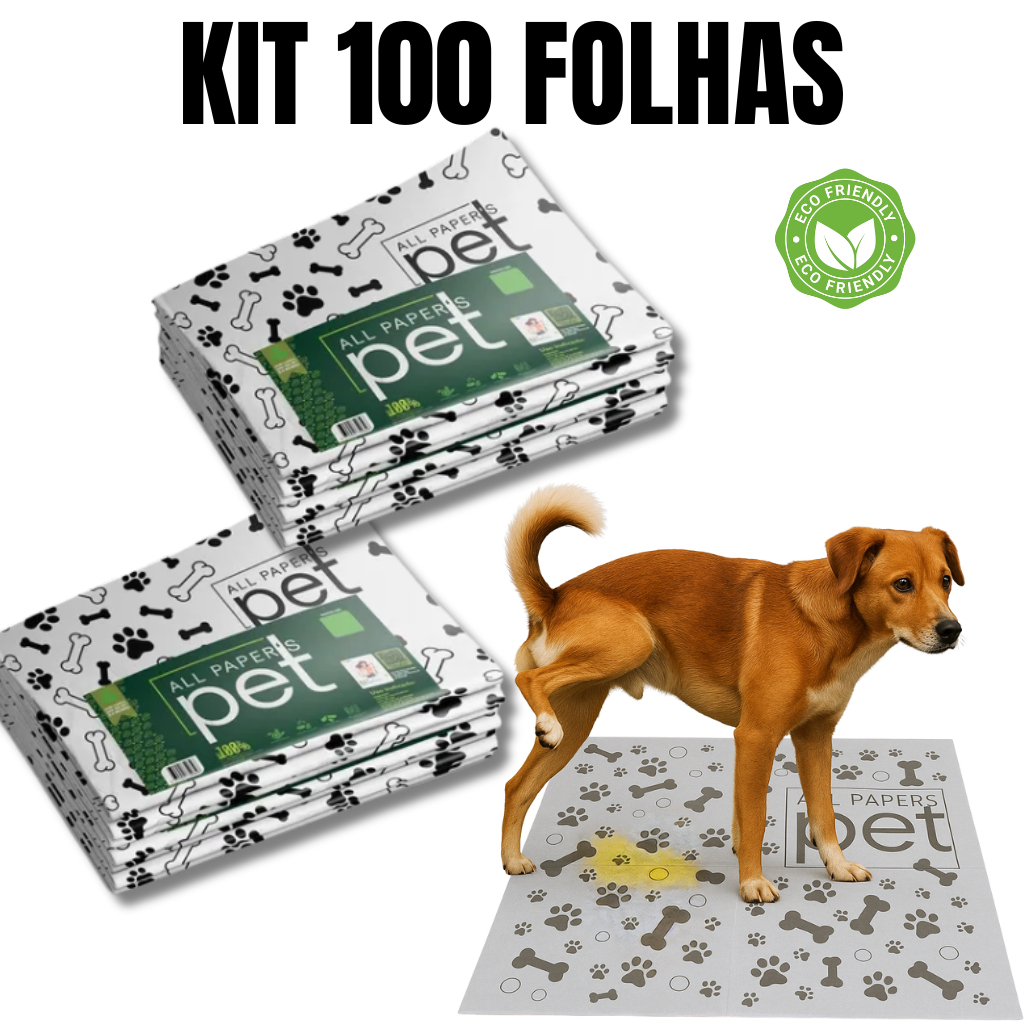 Kit Jornal Pet Higiênico 50/100/150/200 Folhas Biodegradável Atóxico Não Mancha