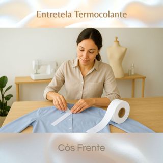 Entretela Cós Frente De Camisa Branco - Termocolante 100% Poliéster 40g/m² 50 metros Gih & Cia. em Oferta na Shopee